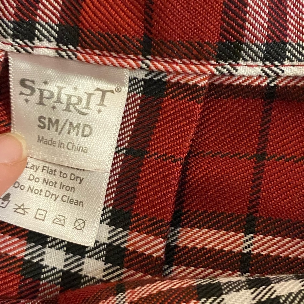 Plaid Wrap Skirt Dark Red White Black Size S/M - Picture 5 of 7